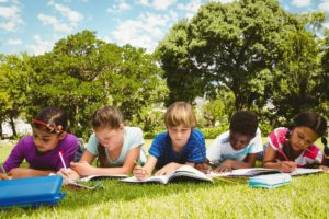 Students writing stories